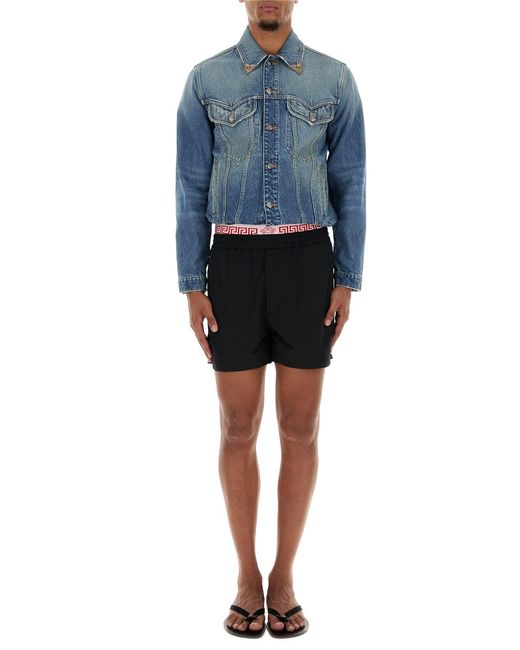 Versace Black Nylon Bermuda Shorts for men