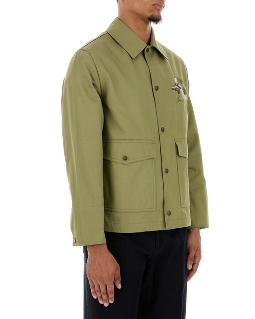 Giubbino in cotone verde di Burberry in Green da Uomo