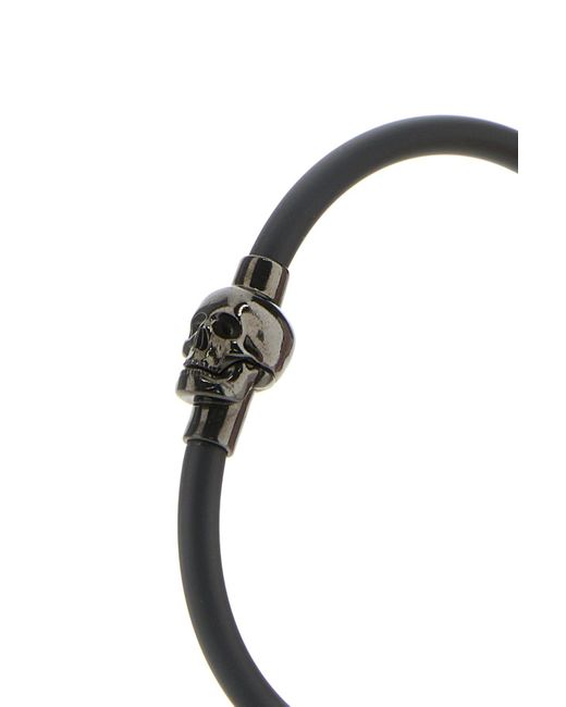 Alexander McQueen Metallic Rubber Cord Skull Br for men