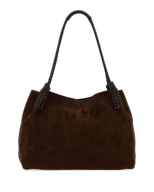 Etro Sark Brown Suede Medium Libra Shopping Bag