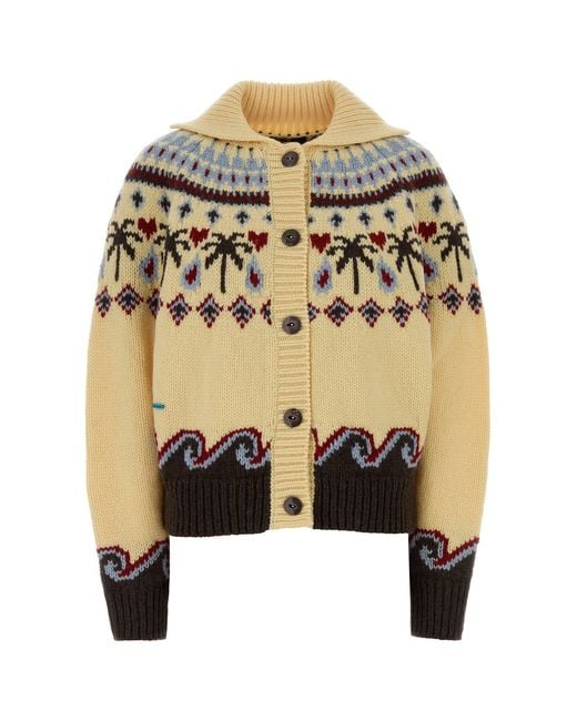 Alanui Metallic Embroidered Wool Sweet Winter Cardigan