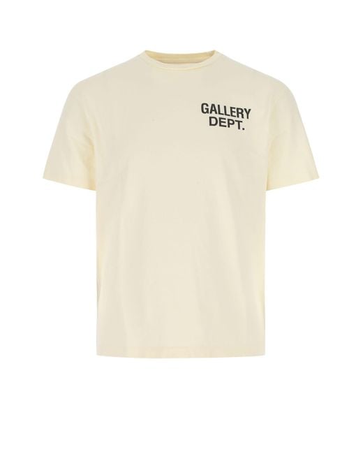 GALLERY DEPT. Cream Cotton T-shirt in Yellow for Men | Lyst