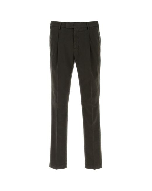 Pantalone in cotone stretch antracite di PT Torino in Black da Uomo