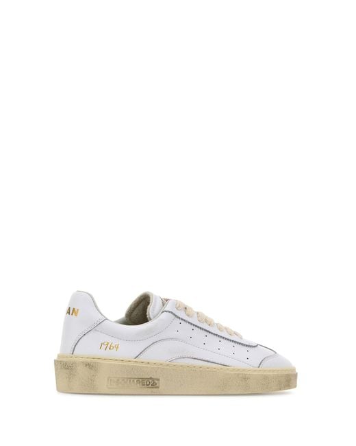 Sneakers Rider in pelle bianca di DSquared² in White