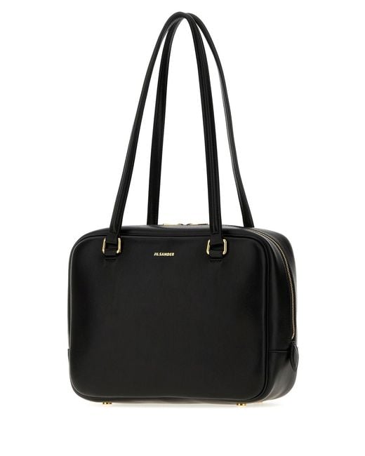 Jil Sander Black Nappa Leather Medium Vision Handbag