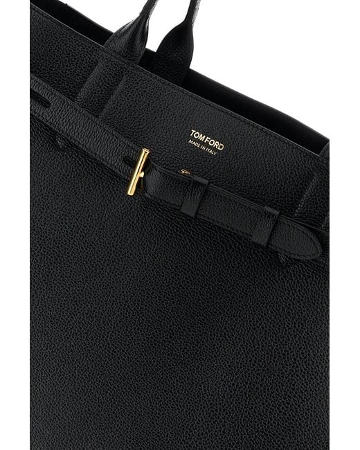 Tom Ford Black Leather Shopping Bag