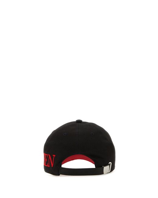 McQueen Black Cotton Baseball Hat for men