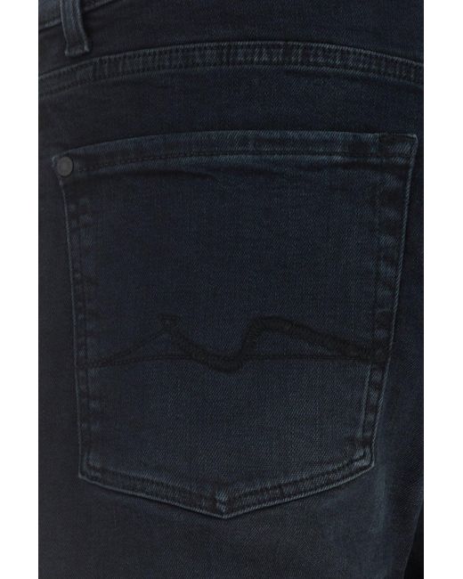 7 For All Mankind Midnight Blue Stretch Denim Jeans for men