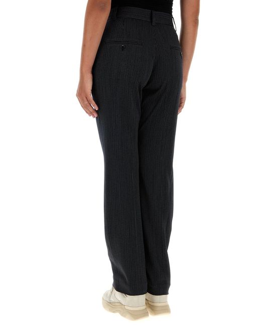 Isabel Marant Black Embroidered Stretch Wool Blend Pant