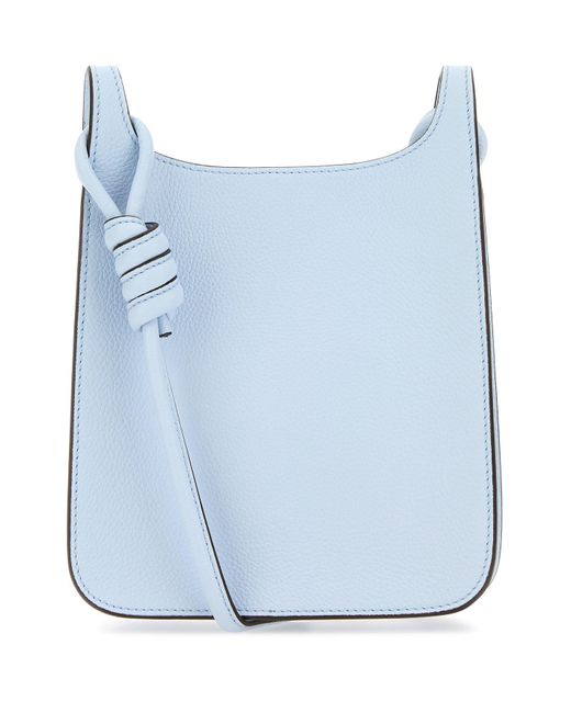 MCM Pastel Light Blue Leather Mini Himmel Hobo Crossbody Bag
