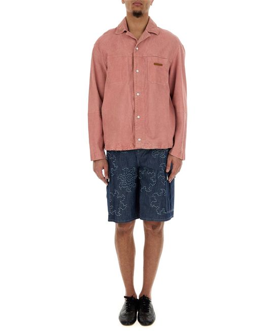 Marni Pink Suede Shirt for men