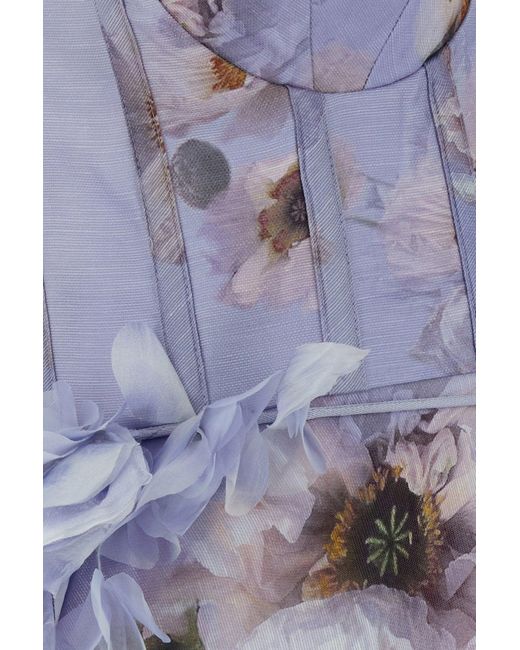 Abito Hypnotic in misto lino stampato di Zimmermann in Purple