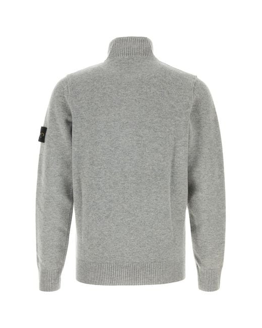 Stone Island Gray Grey Wool Blend Sweater for men