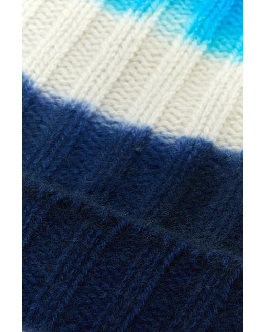 The Elder Statesman Blue Multicolor Cashmere Beanie Hat for men