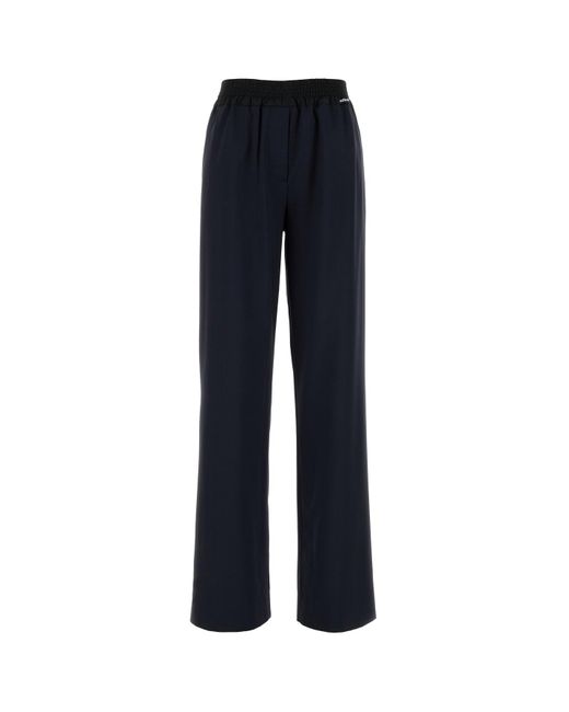 Pantalone in lana blu navy di Miu Miu in Blue