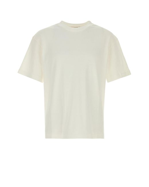 The Row White Solid Crew Neck T-Shirt for men