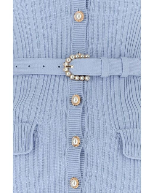 Self-Portrait Powder Blue Knit Mini Dress