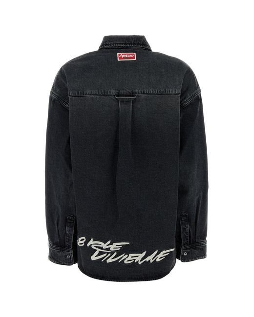 KENZO Black Futura 2000 Embroidered Workwear Shirt