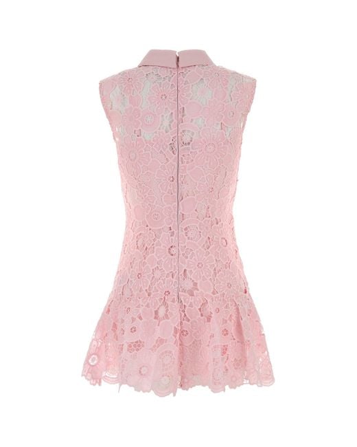 Self-Portrait Pink Self Portrait Lace Mini Dress
