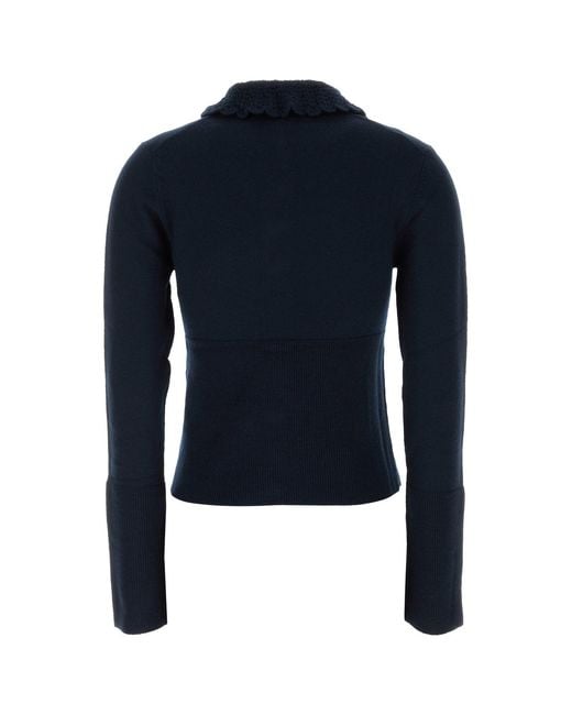 Chloé Navy Blue Wool Cardigan