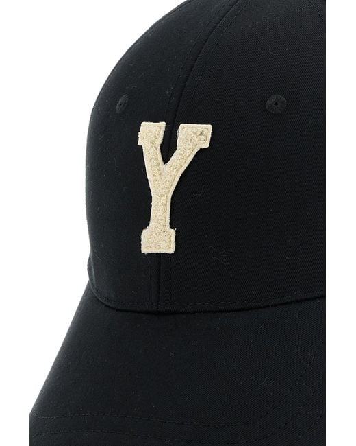 Cappello da baseball in cotone nero di Saint Laurent in Black da Uomo