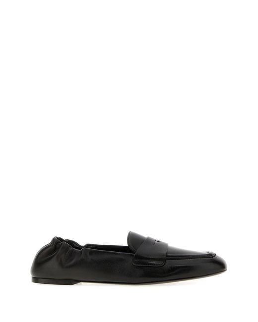 Stuart Weitzman Black Leather Bryant Loafers