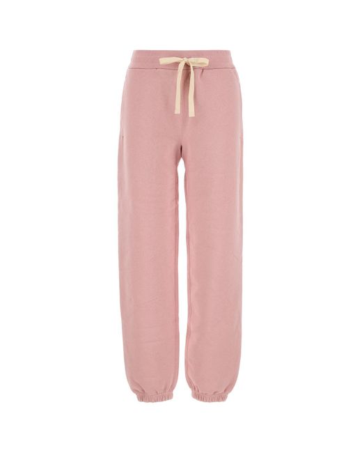 Pantalone jogging in cotone rosa di Jil Sander in Pink