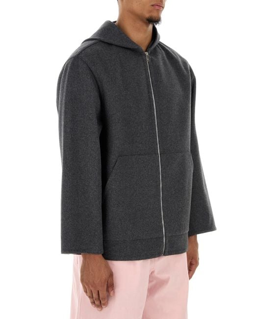 Felpa in lana grigio scuro di Bottega Veneta in Black da Uomo