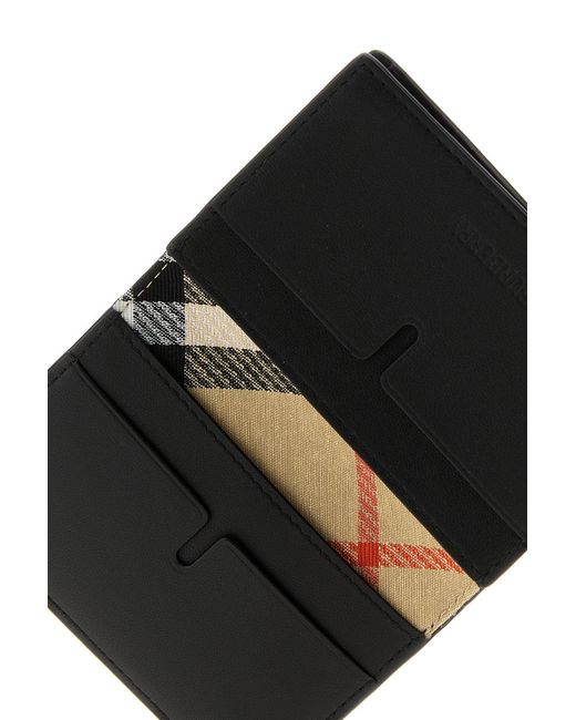Burberry Black Leather Card Holder for men