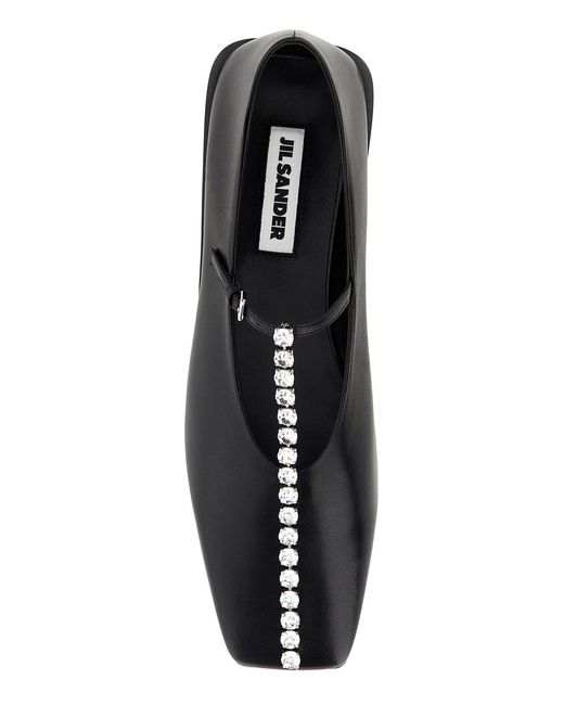 Jil Sander Black Leather Ballerinas