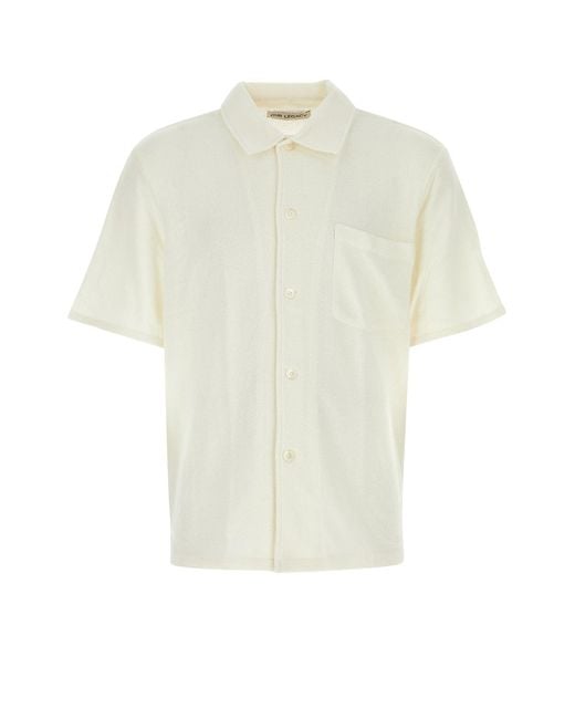 Our Legacy White Short-Sleeved Shirt With Classic Collar And Chest Pocket for men