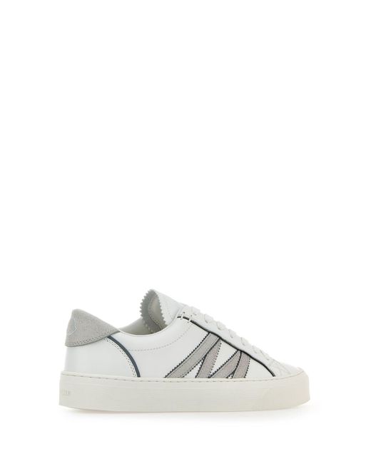 Moncler White Leather Monaco2 Sneakers