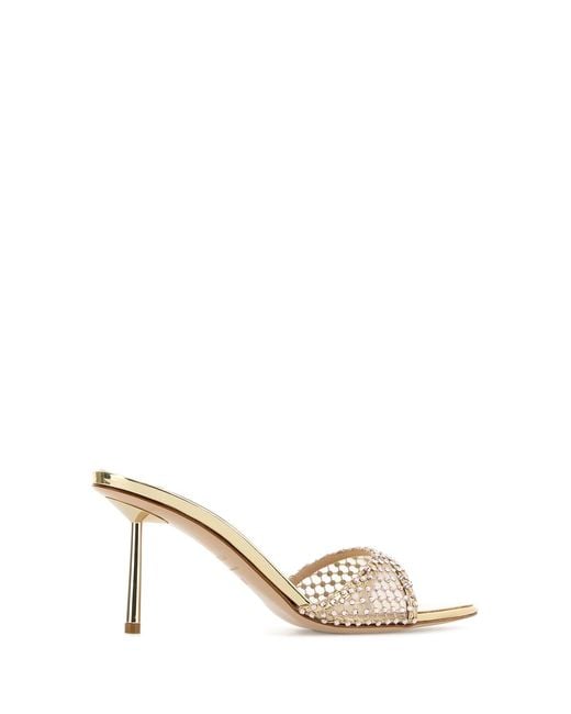 Le Silla Natural Embellished Mesh Gilda Mules