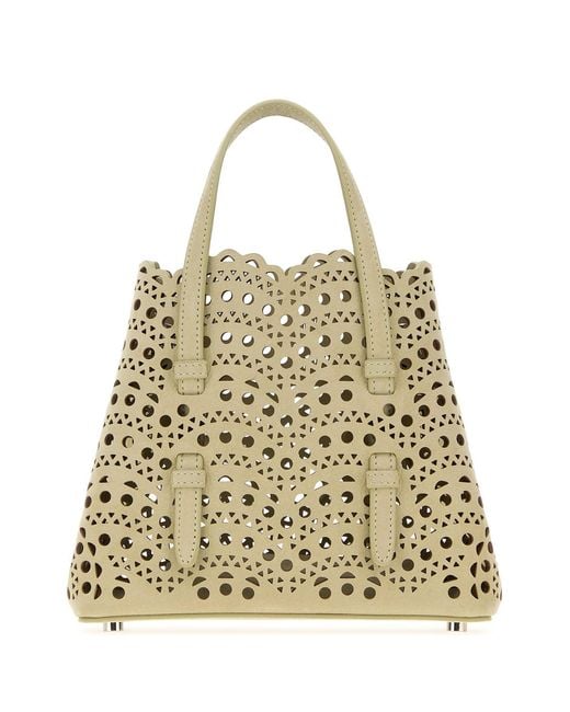 Alaïa Natural Sage Green Nubuck Mina 20 Handbag