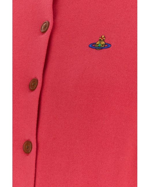 Vivienne Westwood Red Fuchsia Cotton Blend Bea Cardigan