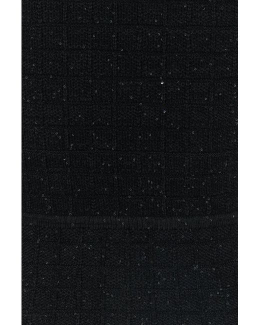 Alessandra Rich Black Boucle Cardigan