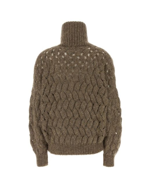 Brunello Cucinelli Brown Mud Mohair Blend Cardigan