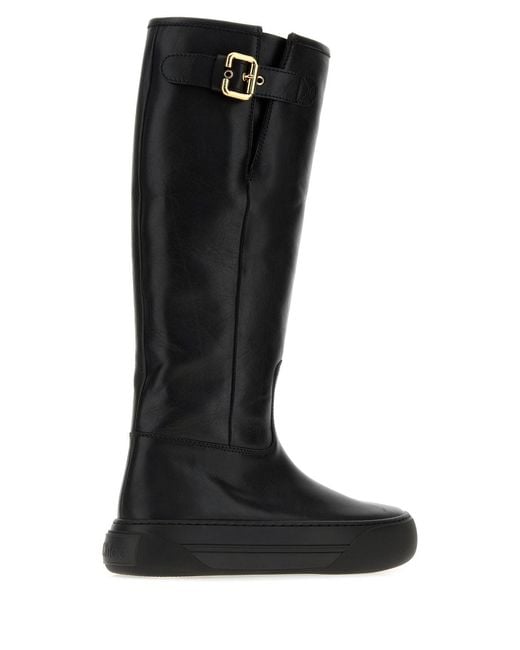 Chloé Black Leather Delia Boots