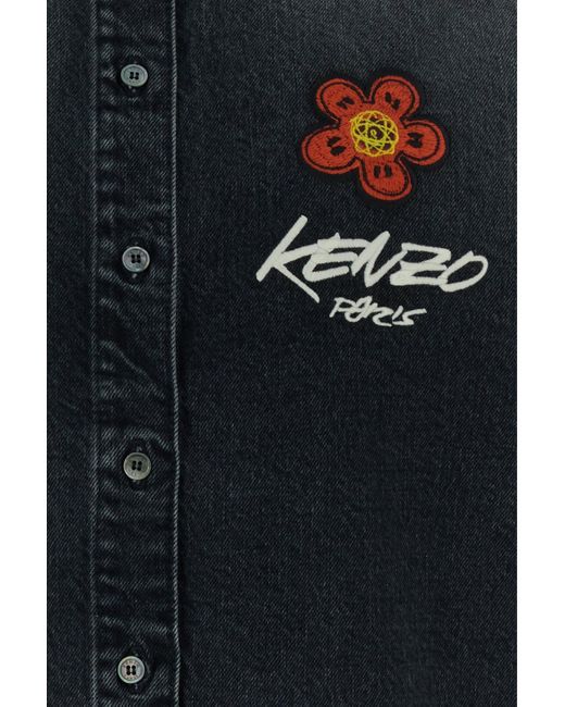 KENZO Black Futura 2000 Embroidered Workwear Shirt