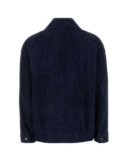 SANTORO Navy Blue Suede Jacket