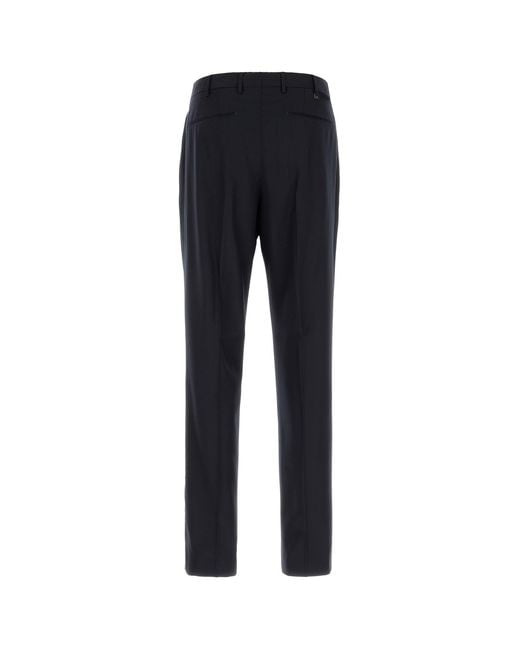 PT Torino Black Midnight Blue Stretch Wool Pant for men