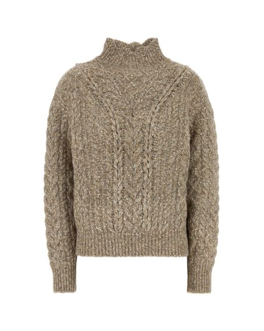 Isabel Marant Natural Multicolor Stretch Cotton Blend Bolinea Sweater