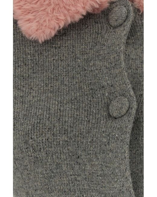 Moschino Gray Melange Grey Wool Blend Cardigan