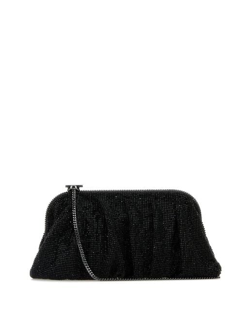 Benedetta Bruzziches Black Rhinestones Knit Venus La Grande Clutch