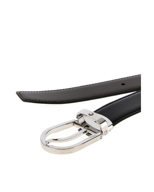 Montblanc Black Leather Reversible Belt for men