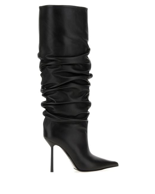 Le Silla Black Leather Bella Boots