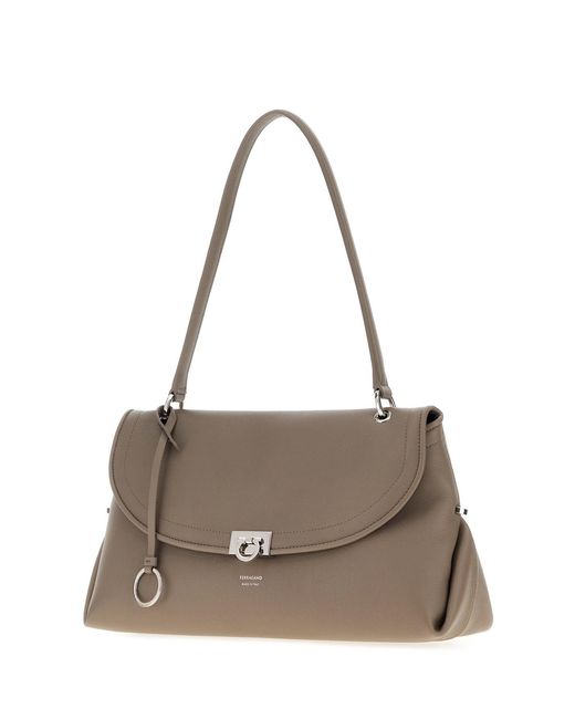 Ferragamo Multicolor Dove Grey Leather Sofia 2026 Handbag