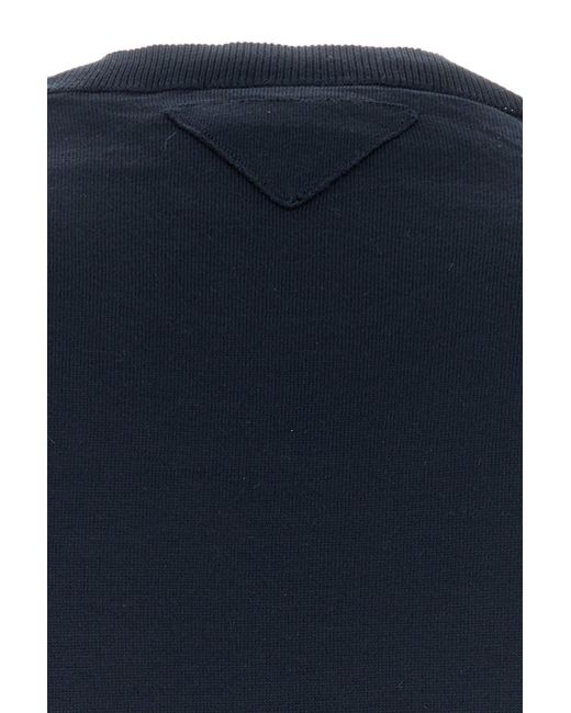 Maglione in seta blu navy di Prada in Blue da Uomo