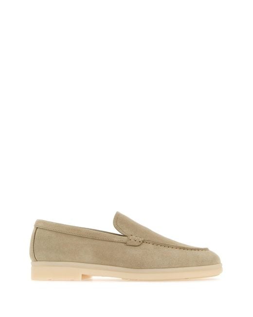 Church's Brown Suede Moccasins With Embossed Logo And Printed Sole