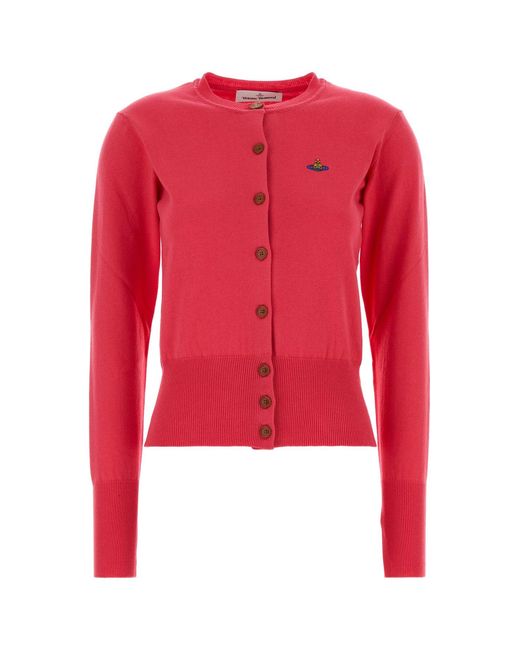 Vivienne Westwood Red Fuchsia Cotton Blend Bea Cardigan